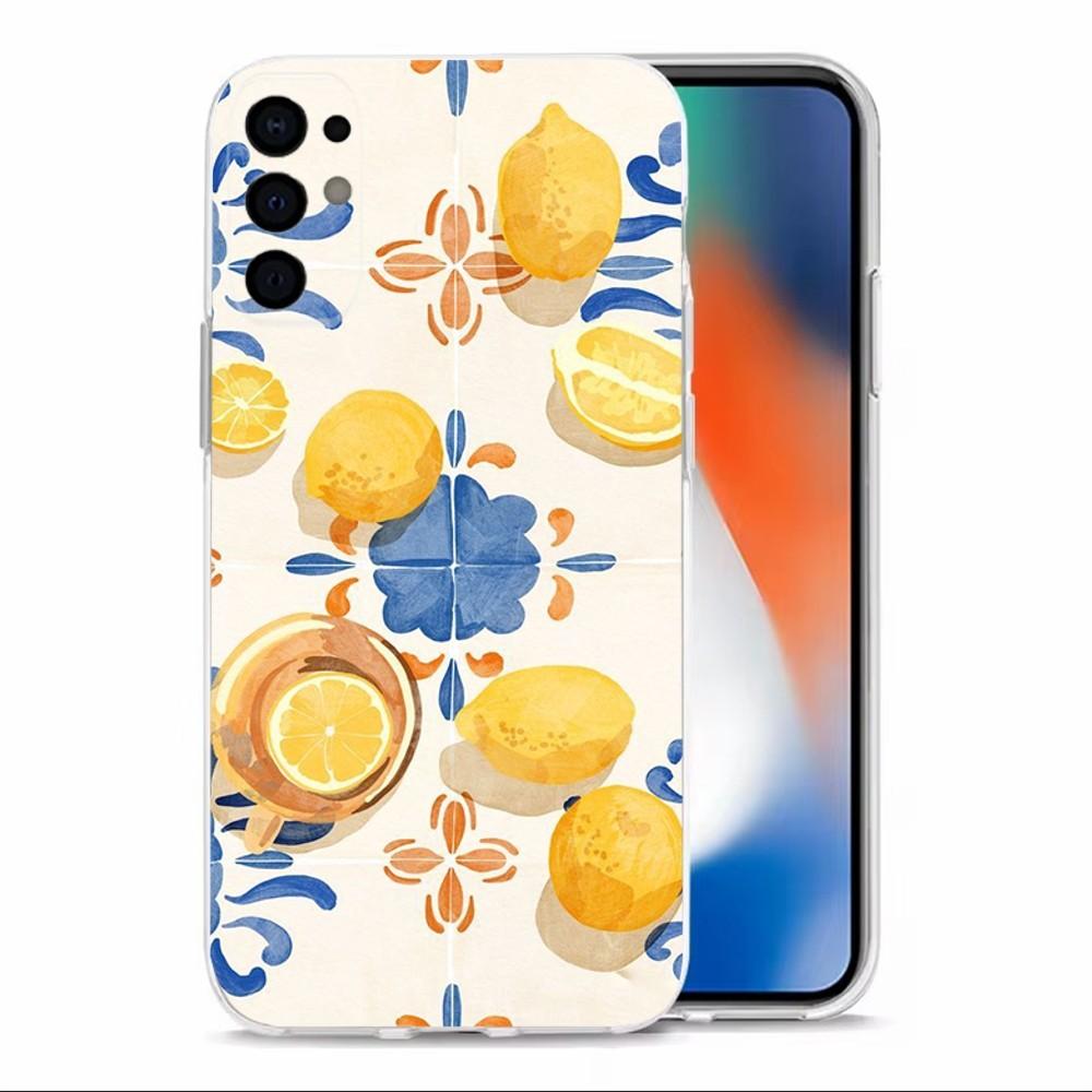 Fruit Mediterranean Lemon Phone Case  For Samsung S30,S23,S21,S22,S20 Ultra,S20 FE lite,S10,S9,S8PIus Transparent Shell