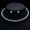 2/3Pcs Light Luxury Round  Jewelry Set For Women Charm Necklace Bracelet Earring Brides Wedding Jewelry Accessories