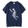 Herr T-shirt Hög Kvalitet 100% Bomull Roligt Månastronauttryck Sommar Casual Lös Herr T-shirt O-hals Herr T-shirt Tees Toppar