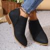 Europejskie i amerykańskie duże rozmiary krótkie rurki gruby obcas buty Martin damskie jesienno-zimowe szpiczaste tylny zamek frędzle cienkie gołe botki