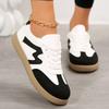 New Flat Luxury Shoes Women 2025 Autumn Classic Ladies Sneakers Women Leather Retro Low Cut Lace -up Casual Round Toe Grey White