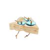 Pet Bird Parrot Wood Foraging Platform Stand Rack Triangle/Square Chewing Bites Intelligence Feeders Natural Stand For Parrots