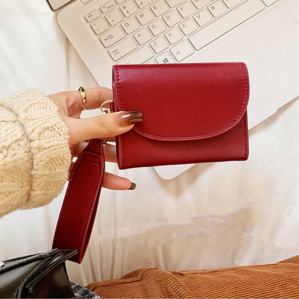 Purse Card Bag Korean Style Coin Pouch Simple Wide Strap Wallet Travel