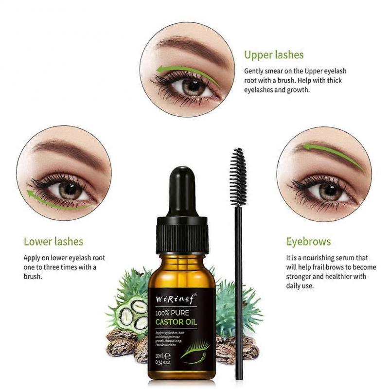Castor Oil Eyelash Growth Serum Longer Fuller Eyelash Enhancer Treatment Nourishing Hair Lifting Eyebrow Lashes Essence