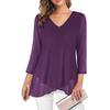 Summer Loose Seven-quarter-sleeved Chiffon Blouse Women V Neck Loose Plus Size Irregular Shirt Fashion Elegant Printed Female Top Mesh Clothing 3276