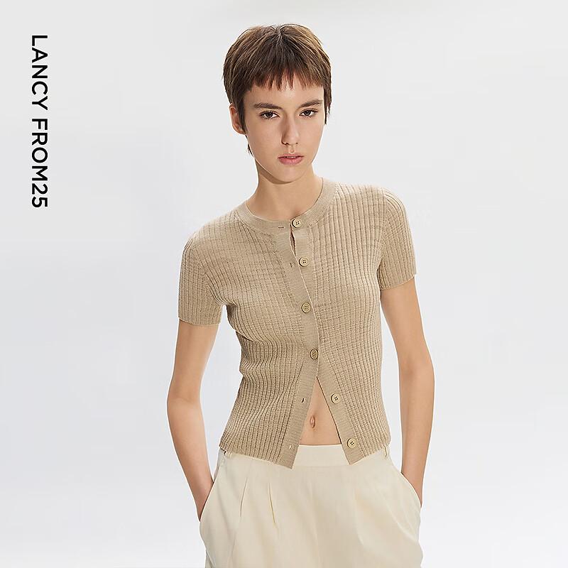 

Langzi Summer Short-Sleeve Round Neck Knit Top 2XL