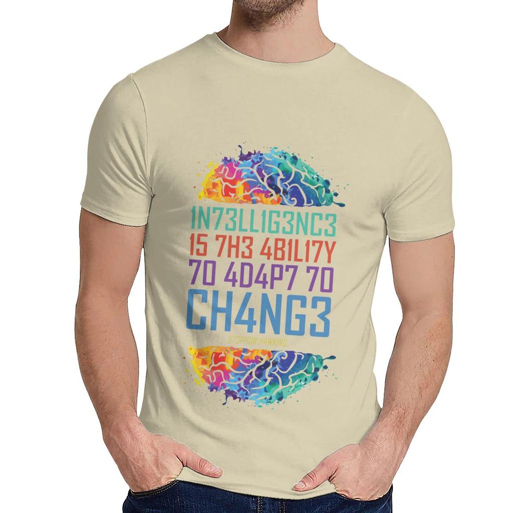 Unisex T Shirt Intelligence Is The Ability To Adapt To Change Great Harajuku Round Collar Cartoon