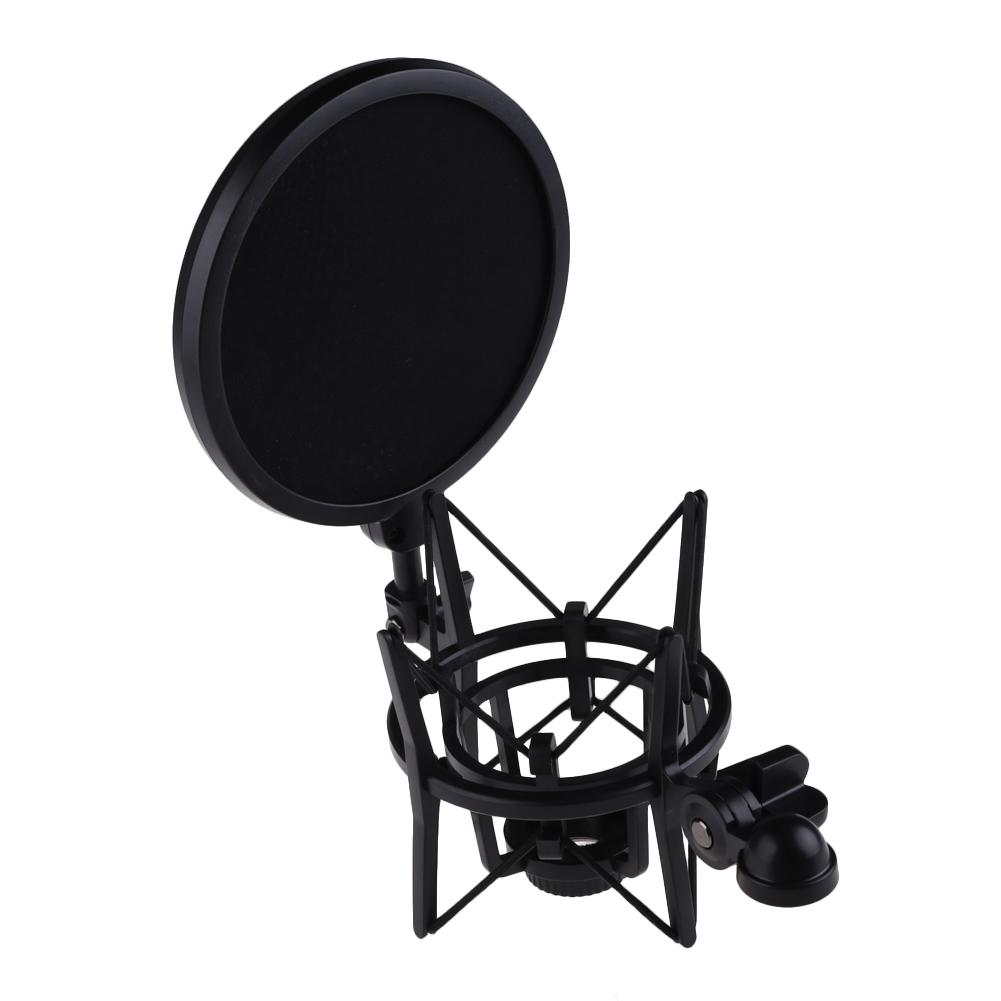Mic Shock Mount Holder Professional Microphone Stand Shock Mount with Shield Filter Screen Studio Stand