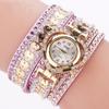 Bracelet Women Quartz Rhinestone Leather Wristwatches Clock Ladies Dress Watches Gift