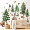 DECOWALL Watercolor Forest Animals Wall Stickers with and Tree Design for and Removable DIY Wall Decor for and Infants Bear, Deer, Fox, Kids' Rooms,