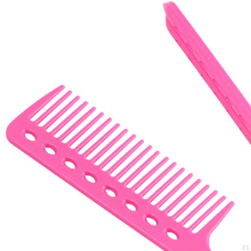 Flat Straightening Comb Firm Grip Salon Hair Brush for Home Hairdresser Rose Red