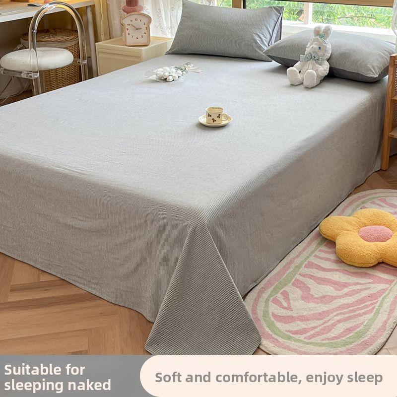 Minimalist Striped Bed Sheet Soft Household & Student Dorm Single Double Bed Bedding