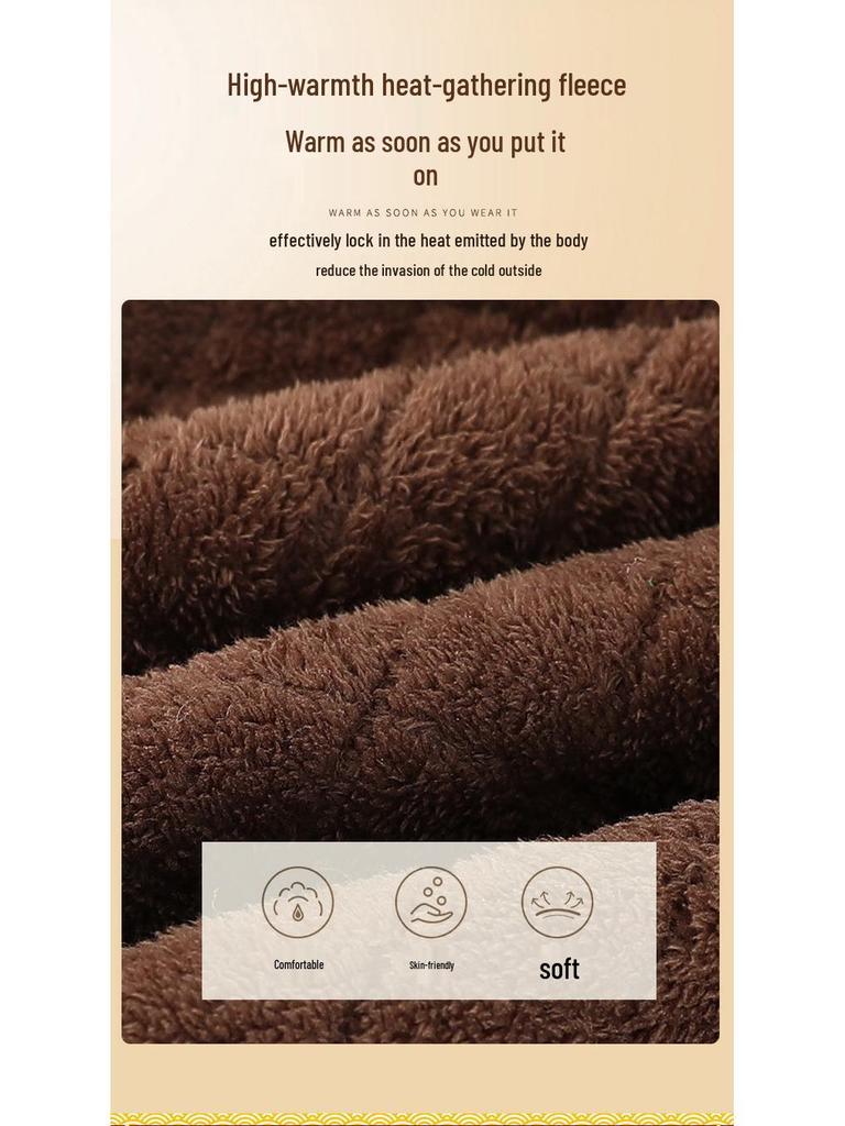Elderly Women's Stylish Mink Velvet Thickened Winter Coat