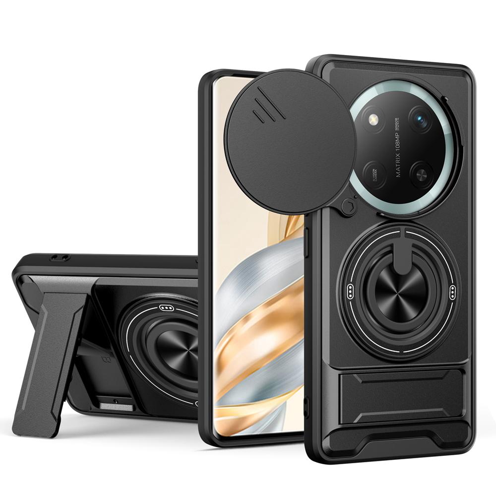 KEYSION Magnetic Phone Case for Honor X9c 5G Slide Camera Protection Upright Kickstand Shockproof Back Cover for Magic 7 Lite 5G