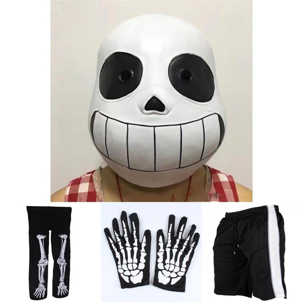 Costum Cosplay Unic Joc Undertale Sans Hanorac cu Pantaloni Scurți Confortabili și Mască
