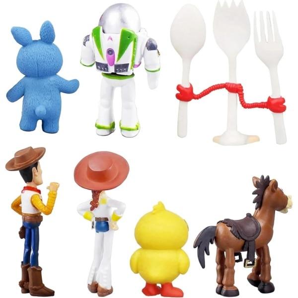 AjieQaQ Toy Story 4 Figurine Set, 7 PCS, Woody, Bo Peep, Buzz Lightyear, Forky, Duck & Rabbit, 4-7 Cm, Multicolor