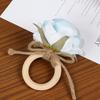 Artificial Rose Napkin Ring Farmhouse Rustic Jute Rope Fake Flower Dinner Napkin Holder Birthday Wedding Party Table Decoration