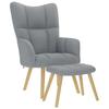 Relaxation Armchair with Footstool Light Grey Fabric