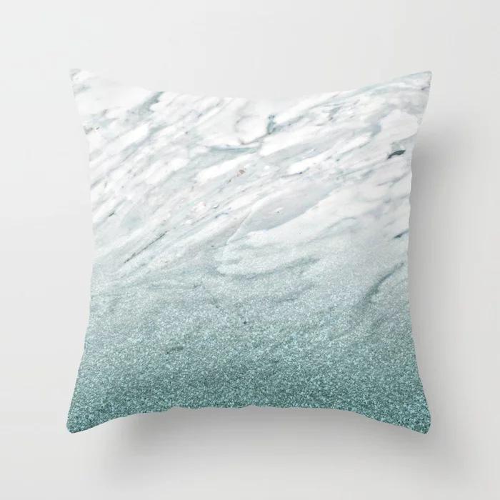 New Car Cushion Marble Geometric Pattern Peach Leather Velvet Pillow Case Pillow