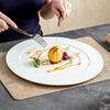 European White Porcelain Round Plate Hotel Steak Plate Western Dining Plate Simple Restaurant Dessert Cake Dishe Kitchen Utensil