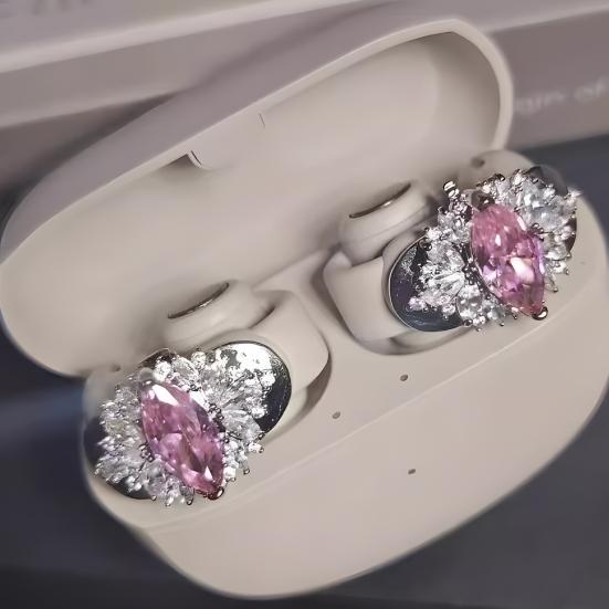 Rhinestone for Clip on Earbuds Open Ear Decorative Zirconia Earphone Accessories Removeable DIY Decoration