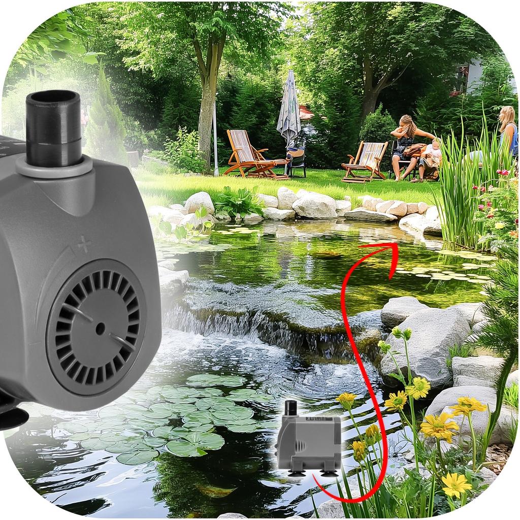 Universal Water Pump for Ponds, Aquariums, Adjustable 350L/H