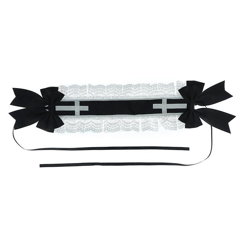 Süßes Spitzen-Schleifen-Stirnband Mädchen Japanisch Kawaii Lolita Haaraccessoire Weiches Feminines Stirnband Mit Breitem Band