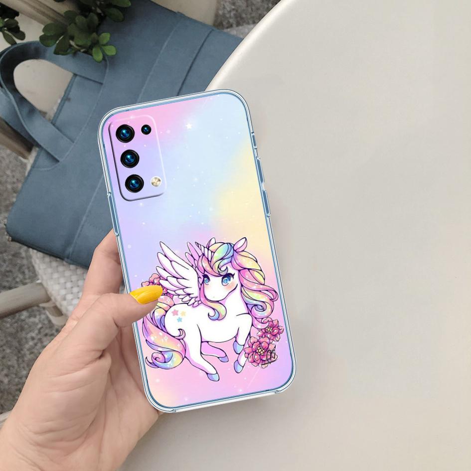 AQ25 Cartoon Unicorn Transparent Phone Case for Motorola Moto G40 G04 G05 One Ace Action  Fusion + Plus Hyper Macro Vision Zoom