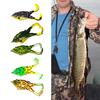 Artificial Lure Fishing Bait Realistic Looking Bright Colors 3D Eyes Compact Portable Topwater Frog Bait Fish Gear for Beginners