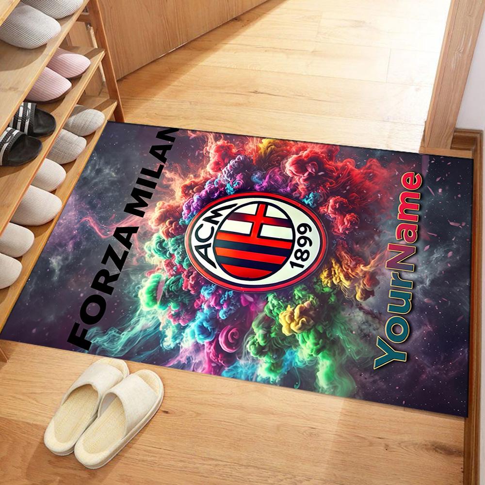 Ac Milan Personalized Name Floor Mat Perfect for Outdoor Decorate room Entryway Living Rooms Antislip Carpet Anime Office Decor