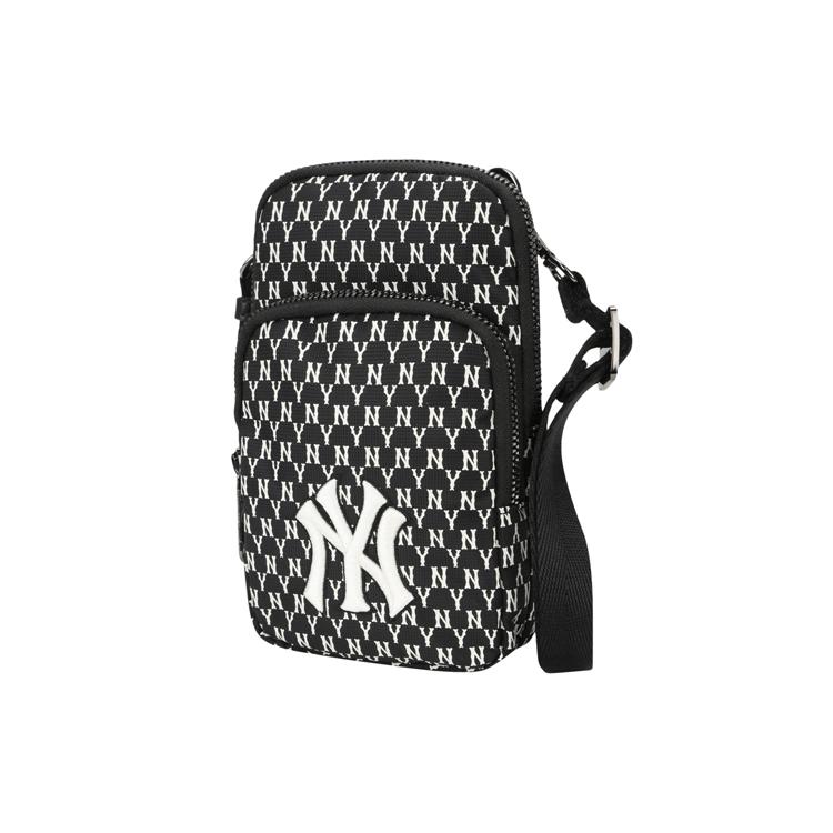 New MLB Nylon Fabric Cell Phone Pouch, Shoulder Bag, Crossbody Bag Mini Unisex Black 32BGDK011-50L