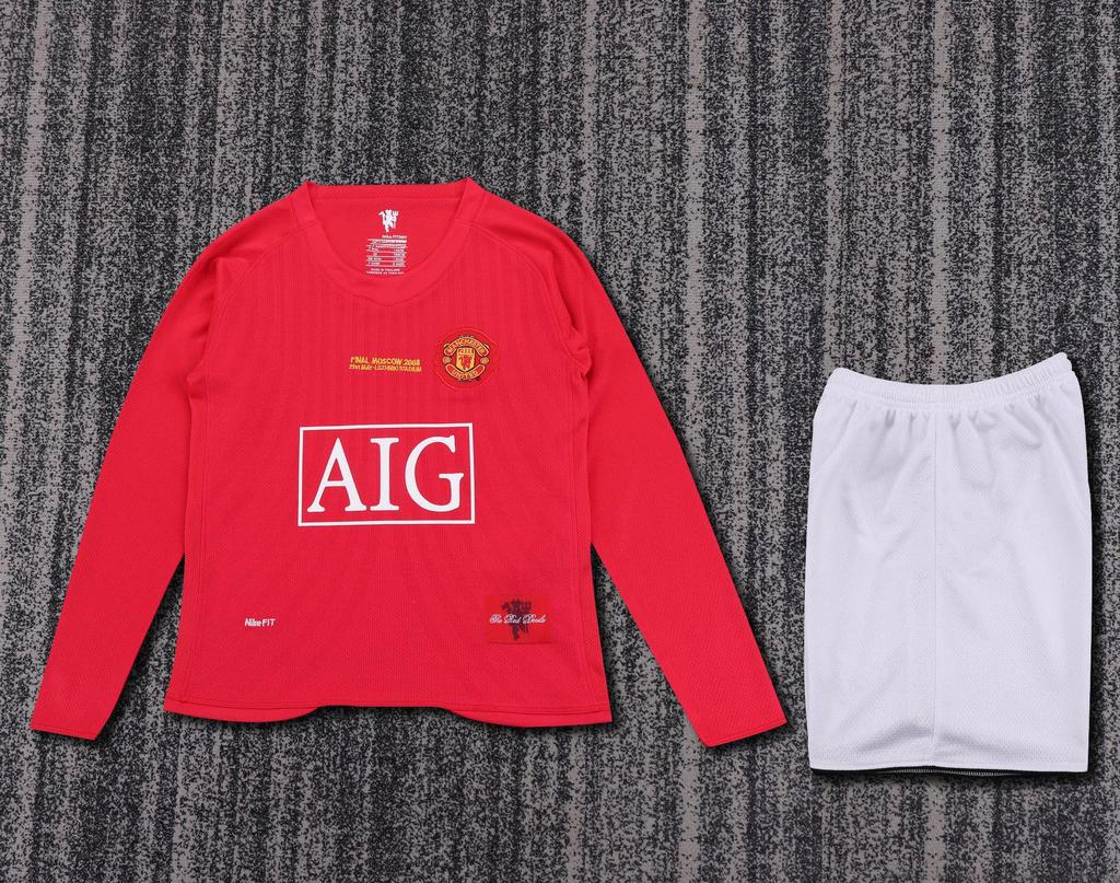 Kinder Vintage Langarm Fußballtrikot: Brasilien, Manchester United, Real Madrid & Barcelona Designs