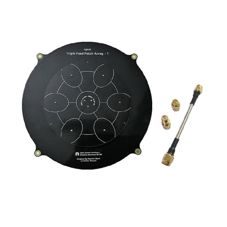 

150mm Triple Feed Patches 5.8GHz 14dBi Pagoda Array FPV Antenna LHCP RHCP 1 чорний