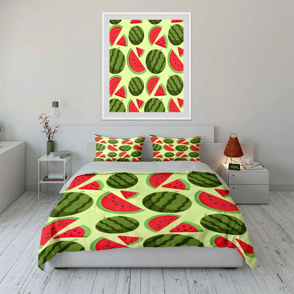 Watermelon Pattern Summer Picnic Set Exquisite three-piece bedding set gift for kids and adults