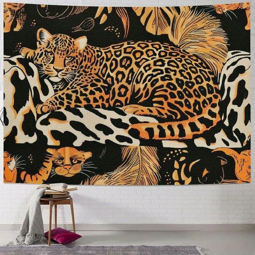 Wild Leopard Print Tapestry Fashion Graphic Living Room Bedroom Dorm Home Decor Wall Hanging 100X70CM