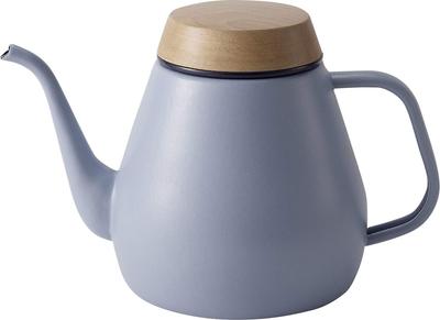 Ovject Camping Outdoor Hergestellt in Japan Kaffee-Drip-Kanne Kessel Emaille Offenes Feuer IH-Kompatibel 1,8L Mattblau 1,8L O-DK1800-LB