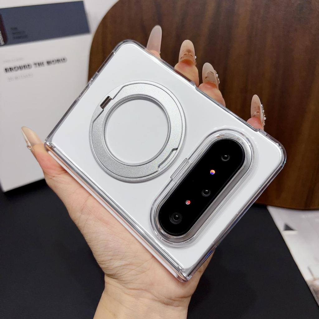 Magnetic Rotating Bracket Case for Huawei PuraXMax: Transparent, Foldable, MATEX7 Hinge Protector