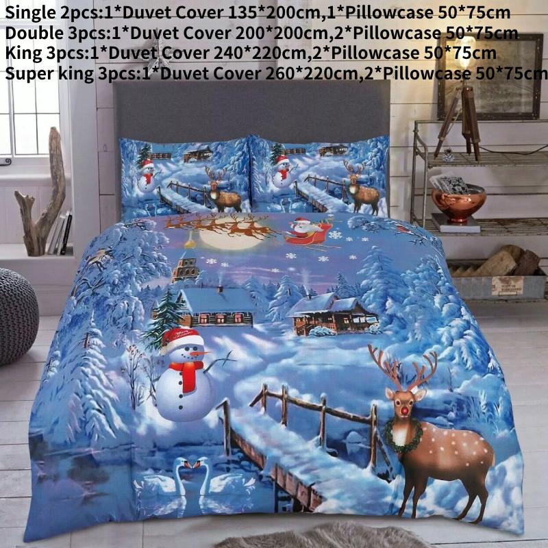 

Покрывало Рождество Дед Мороз Снеговик Лось Комплект постельного белья Наволочки Размеры Все Style 7,Single