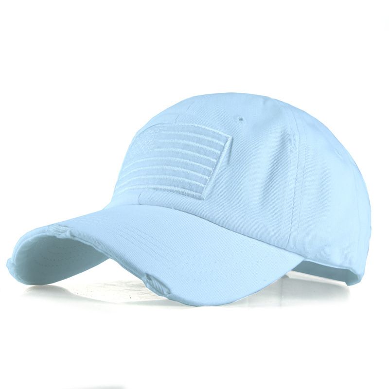 American Flag Pure Color Baseball Cap Men's Cotton Summer Hat Sun Protection Sun Hat Women's Summer Hat Cross-Border Hot Hat