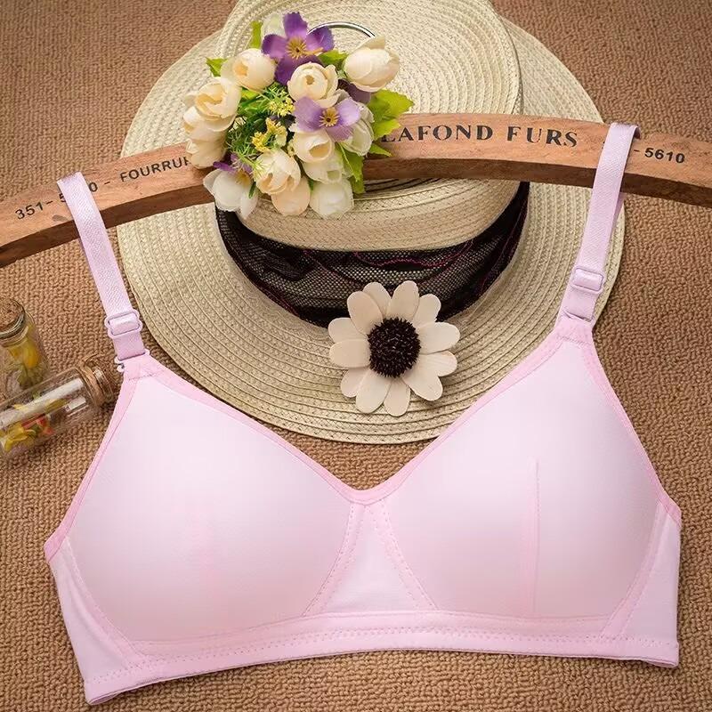 

Нижнее белье с чашкой AB для девочек-подростков, женский беспроводной бесшовный бюстгальтер для тренировок, бюстгальтер для девочек 34/75AB розовый