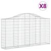 VidaXL 8x Paniers à Gabions Arqués Cages à Gabions Arquées Murs de Gabion Barrières de Jardin Terrasse Extérieur 3145436