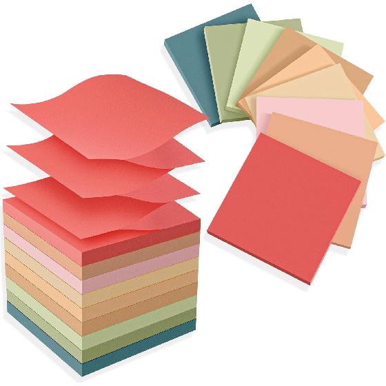 (18 Pads) Pop Up Sticky Notes 3x3 Refills, Strong Adhesive Memo Pad Bulk with 9 Bright Colors, Suitable for Home, Office, School, Clean Removal