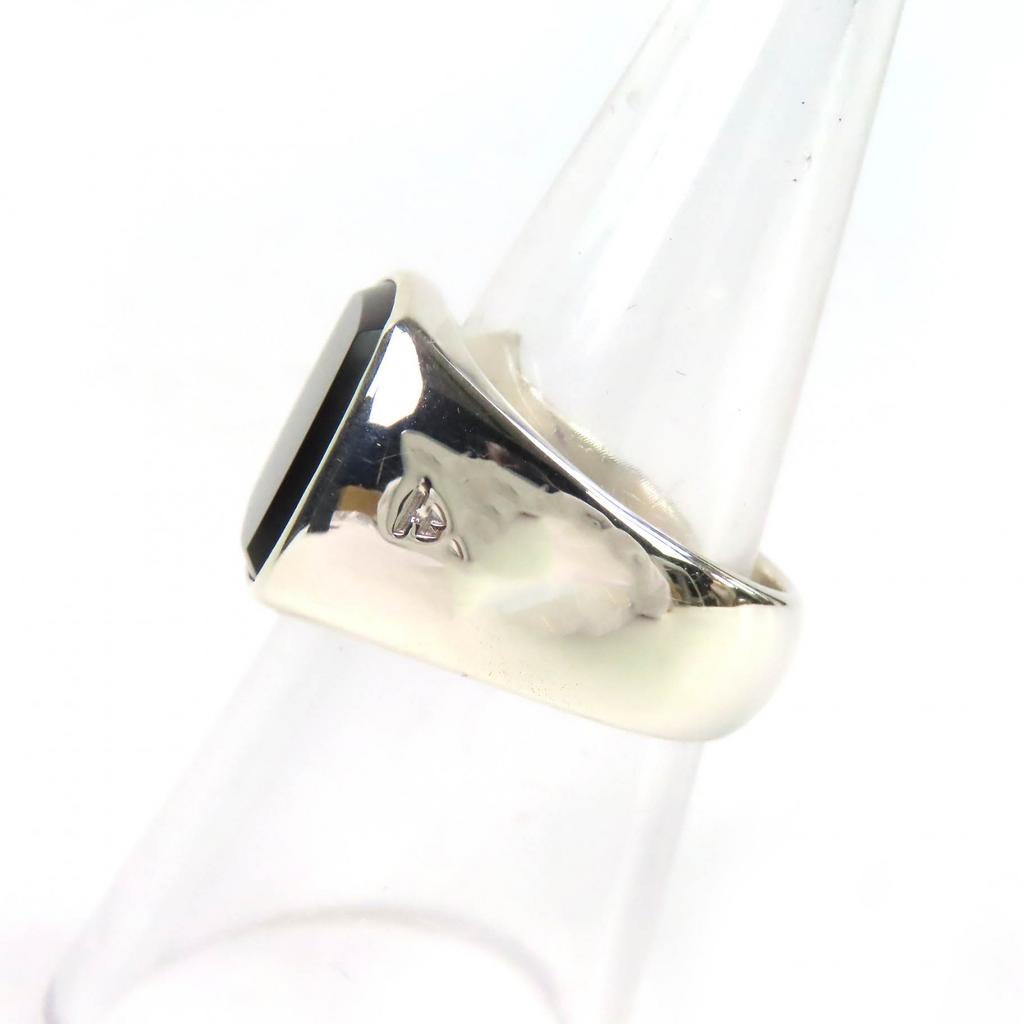 Excellent TOM WOOD Ring Cushion Black Onyx Ring Silver 925 Mens 54 Used