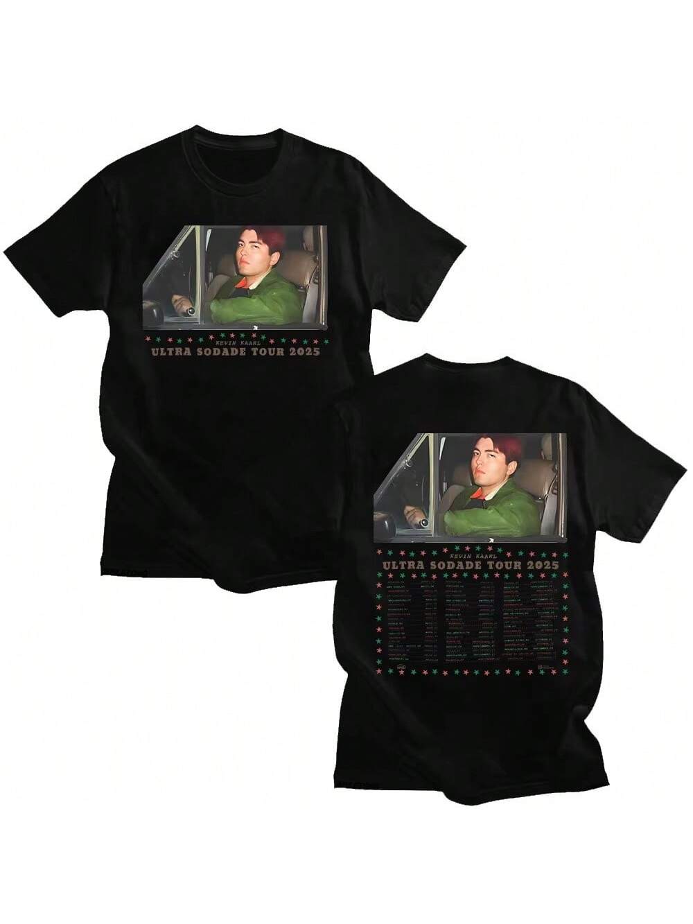 

Camisetas de la Gira Ultra Sodade 2025 de Kevin Kaarl, ropa casual de algodón para mujer_hombre, nueva moda de estampado, cuello redondo, manga corta S