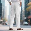 Fashion Mens Straight Trousers 2025 Summer Daily Leisure Breathable Loose Stripe Print Pants For Men Outdoor Vintage Linen Pants