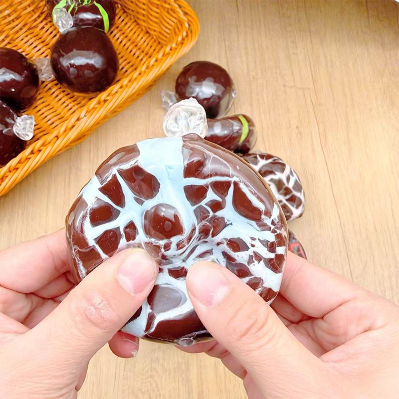 Chocolade Look Knapperige Bal Decompressie Speelgoed Knapperig Geluid Zachte Stuiter Stressverlichter Speelgoed voor Reizen Kantoor Volwassenen Kinderen