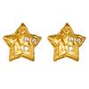 Femininity Gold Personalized Wind Stud Earrings Light Luxury High-end Earrings Stainless Steel Diamond-encrusted Five-pointed Star Earrings