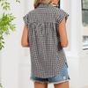 Women's Casual Plaid Sleeveless Loose Shirt Top