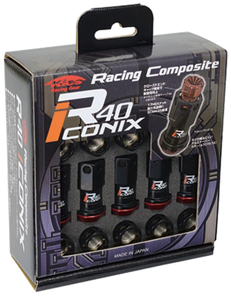 Racing Composite R40 iCONIX Nut Set Black Blue KYO-EI RI-03KU 1.25 (No Caps) (RI-03KU)