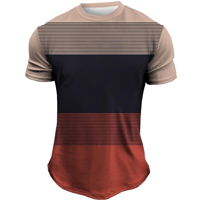 

Винтажная футболка для мужчин, футболки с 3D принтом, полосатая футболка с коротким рукавом, летняя мужская одежда, классическая блузка в стиле ретро, ​​топы большого размера S